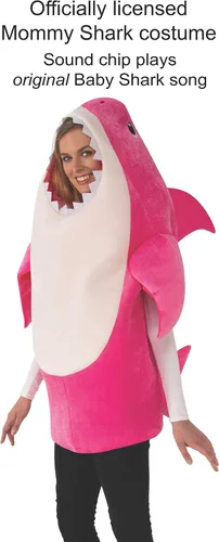Vista 2 de Rubie's Disfraz unisex de mamá de tiburón con chip de sonido, como se muestra, estándar de EE. UU, Como se muestra