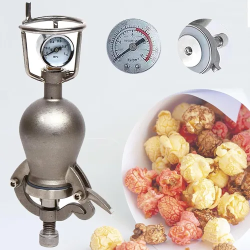 Vista 7 de Mini máquina para hacer palomitas de maíz con nostalgia retro, máquina de palomitas de maíz, pequeño amplificador de pellets de acero inoxidable