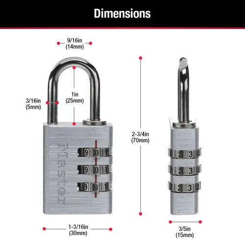 Vista 11 de Candado para equipaje Master Lock, 630D