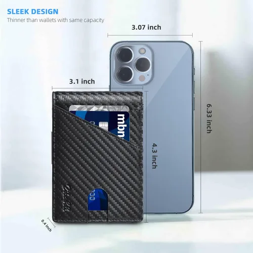 Vista 3 de Zitahli - Billeteras delgadas RFID para hombres, billetera de cuero flexible con clip de dinero, cartera minimalista con bolsillo frontal
