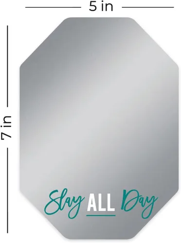 Vista 6 de Canopy Street Slay - Espejo magnético para todo el día, 5 x 7 pulgadas, inastillable, octágono, inspirador, accesorio para casillero escolar