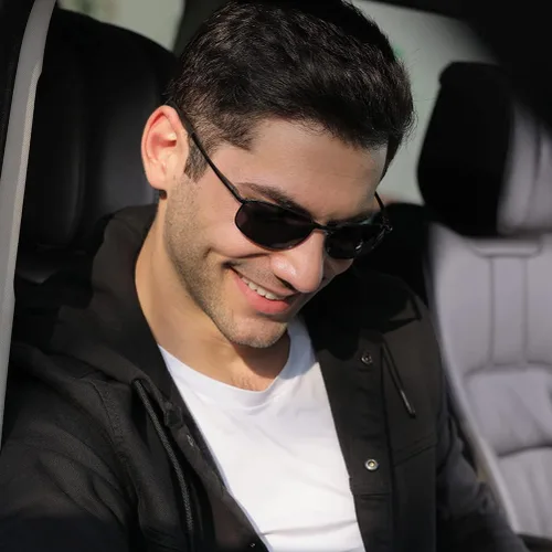 Vista 6 de ZHILE 8-base gafas de sol polarizadas con marco de metal, curvas, para hombre