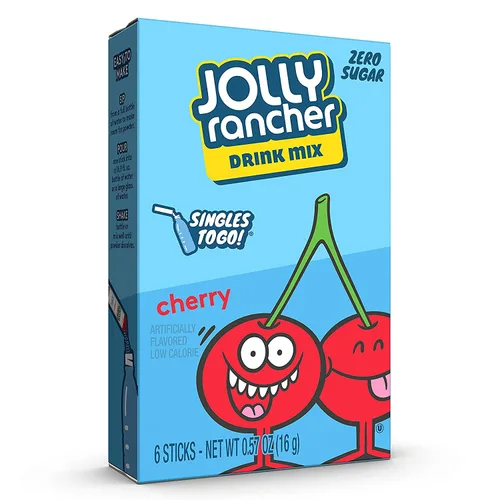 Vista 4 de Jolly Rancher CHERRY Singles to Go 3 cajas de 6 paquetes cada una