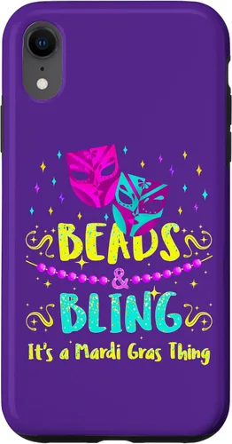 Vista 9 de Funda para iPhone 12 mini Mardi Gras, con cuentas de Nueva Orleans y funda brillante Mardi Gras