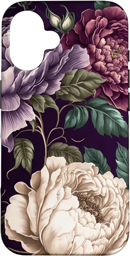 Vista 31 de Elegant Blush Pink & Purple Vintage Floral Rose & Peony Case for iPhone 17