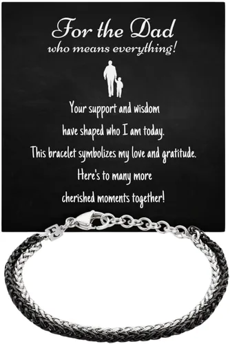 Vista 16 de Galis Pulsera Dvir para hombre, acero inoxidable para hombres, pulseras de cadena de cuerda que no se deslustra, regalo de cumpleaños elegante