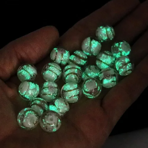 Vista 14 de Artsy Crafts - 20 cuentas surtidas de luciérnaga que brillan en la oscuridad de 0.47 pulgadas (0.472 in), cuentas de vidrio luminosas para hacer