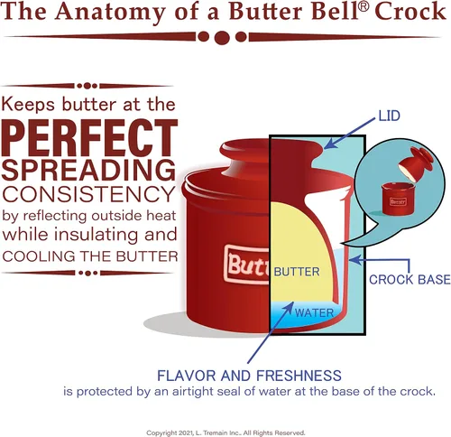 Vista 6 de Butter Bell - La olla original Butter Bell de L Tremain, un recipiente de cerámica francesa de encimera para mantener mantequilla untable