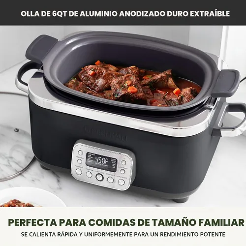 Vista 3 de GreenPan Elite 14 en 1 olla de cocción lenta eléctrica antiadherente de 6 cuartos de galón, olla de cocción múltiple de cerámica sin PFAS