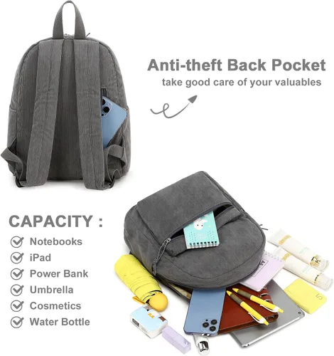 Vista 5 de Mini mochila para niñas resistente al agua pequeña mochila bolso de hombro para mujeres adultos niños viaje escolar