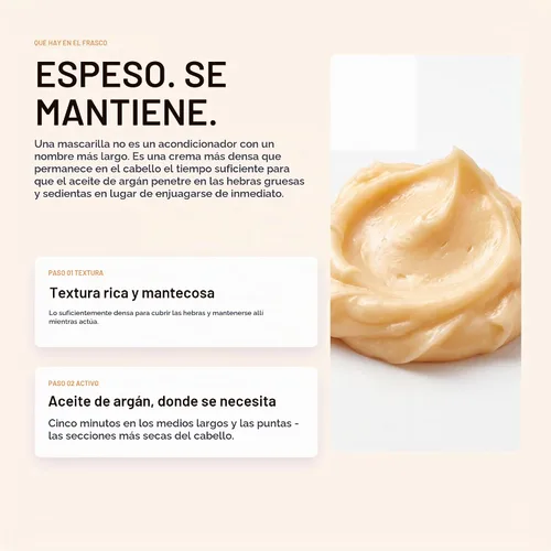 Vista 3 de Morfose - Mascarilla capilar con aceite de argán y acondicionador profundo para cabello grueso y seco, tratamiento nutritivo marroquí para cabello