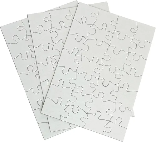 Vista 10 de Inovart Lil' Ones - Rompecabezas de 4 piezas en blanco, 12 rompecabezas por paquete, 4 x 4 pulgadas, blanco