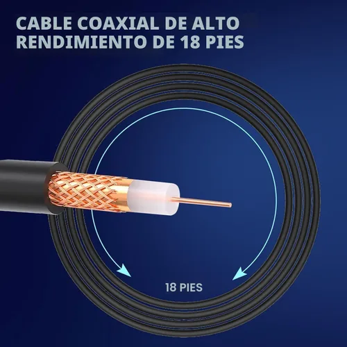 Vista 5 de Antena de TV para canales locales, antena de TV para Smart TV interior Gris oscuro
