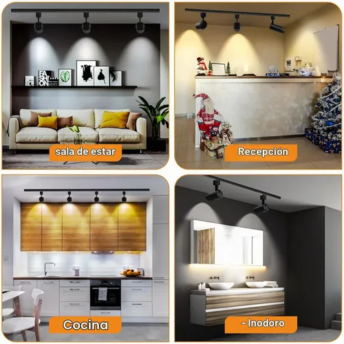 Vista 6 de Cabezales de iluminación LED con zoom de 12 W, 2700-6500 K, luz de riel ajustable tipo H de 15 ° a 60 °, ángulo de haz regulable brillante