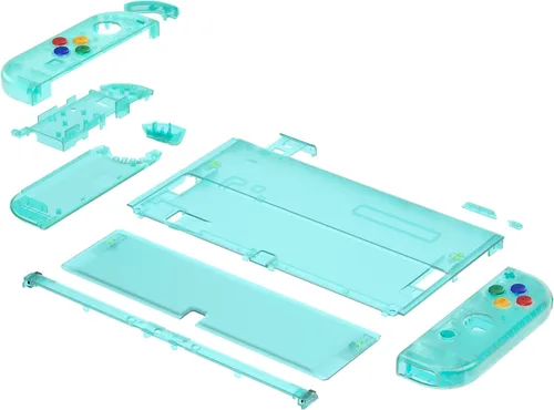 Vista 45 de eXtremeRate DIY Full Set Shell for Nintendo Switch OLED, Replacement Console Back Plate & Kickstand, Custom NS Controller Housing with Full Set