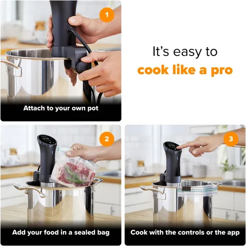 Vista 5 de Anova Culinary - Cocina de precisión Sous Vide 3.0 (WiFi), 1100 vatios