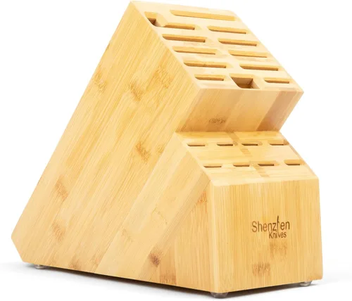 Vista 8 de 20 Slot soporte universal para cuchillos de bambú sin cuchillos. Shenzhen Knives organizador y base para almacenar cuchillos