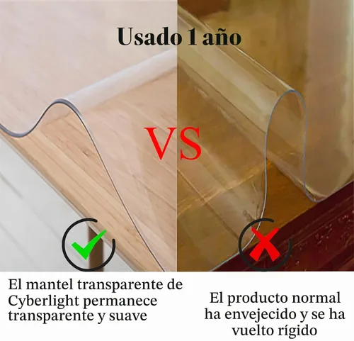 Vista 5 de Cyberlight Protector de mesa ovalado transparente de 60 x 90 pulgadas, mantel de vinilo impermeable de plástico transparente para sillas de 4 a 6