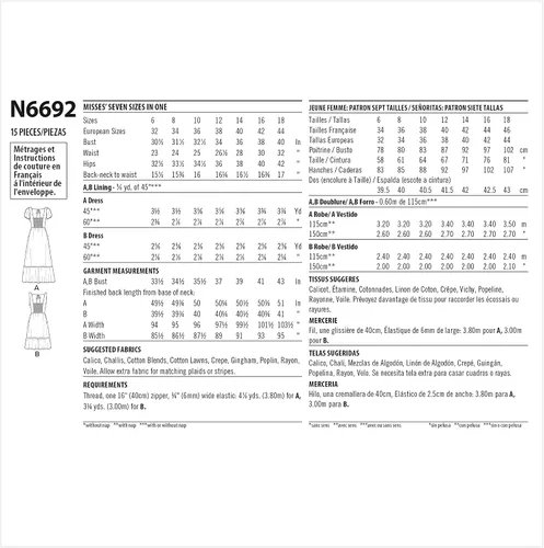 Vista 2 de New Look N6692 - Patrón de costura para vestidos de mujer, tallas 6-18