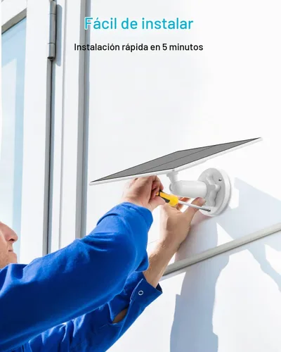 Vista 3 de ANRAN Panel solar de 3 W con cable Micro USB de 3 m y puerto Tipo-C, compatible con cámaras de seguridad CCTV con batería recargable, impermeable