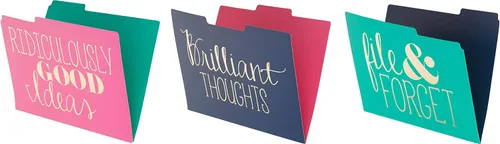 Vista 5 de Roobee Gold Brilliant Thoughts, ridículamente buenas ideas, archiva y olvídate de carpetas decorativas (juego de 9)