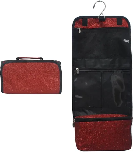 Vista 12 de NGIL Neceser colgante de viaje con purpurina para animadoras y equipos de baile, organizador de artículos de tocador y neceser para mujer, bolsa