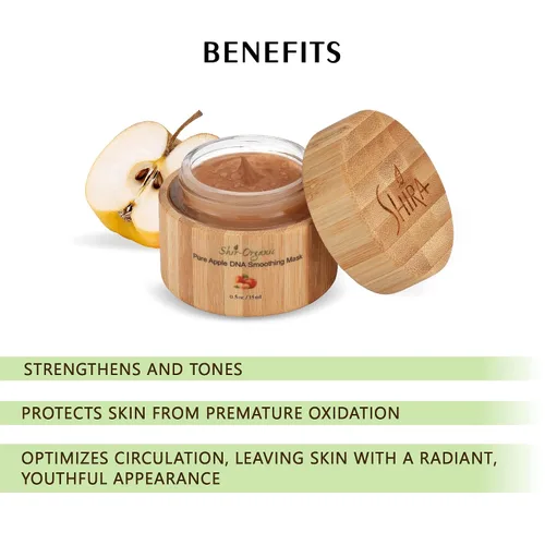 Vista 3 de Shira Shir-Organic - Mascarilla suavizante de ADN de manzana pura para pieles nutritivas, suaves y radiantes, piel hidratada, benéficas