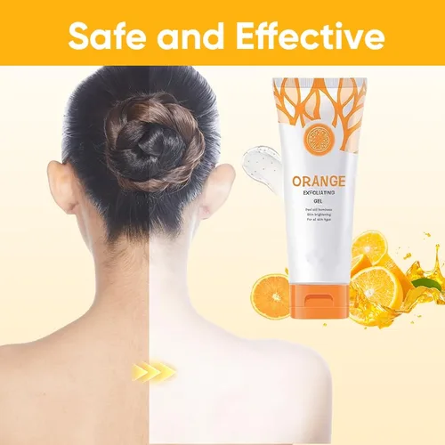 Vista 9 de Exfoliante de gel exfoliante naranja para cara y cuerpo - Exfoliante diario suave para suavizar y refrescar la piel opaca, textura de gelatina a