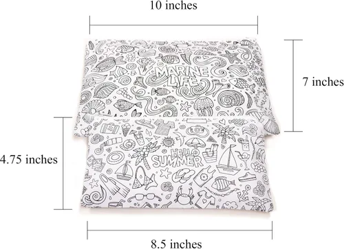 Vista 5 de VHALE Paquete de 2 fundas para lápices para colorear y bolígrafos, bolsa de papelería con cremallera, artes y manualidades para el aula, juguetes