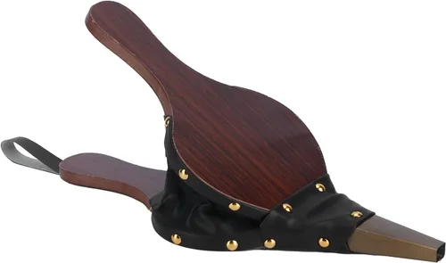 Vista 2 de EBTOOLS Fuelle de chimenea, fuelle de madera de 12 pulgadas, soplador de chimenea manual de madera con correa para colgar para acampar al aire