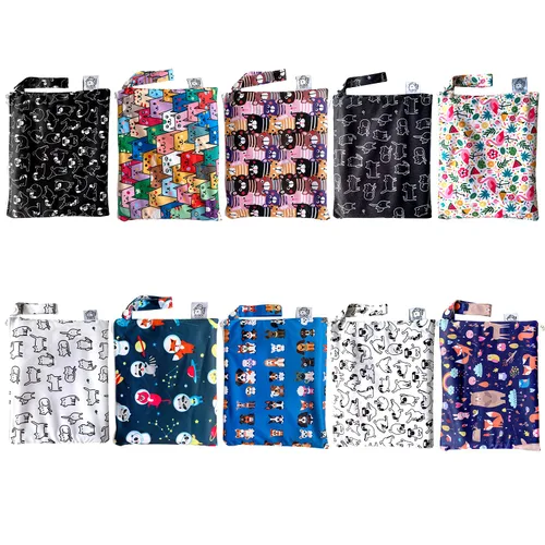 Vista 5 de Flockthree Cambiador impermeable para bebé con bolsa de almacenamiento (28.7 x 19.7 pulgadas), lavable, lavable, reutilizable, a prueba de fugas
