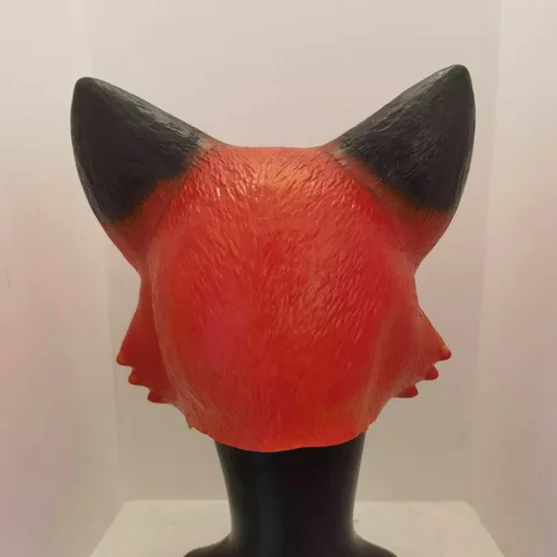 Vista 4 de Fox Full Head Latex Mask Cosplay Costume Accessory for Halloween Carnival