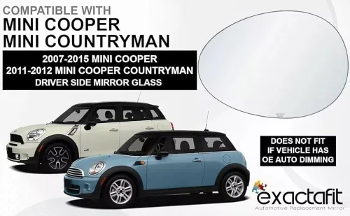 Vista 5 de Espejo lateral del conductor de repuesto para Mini Cooper 2007-2015 y 2011 2012 Mini Cooper Countryman espejos de puerta izquierda adhesivos