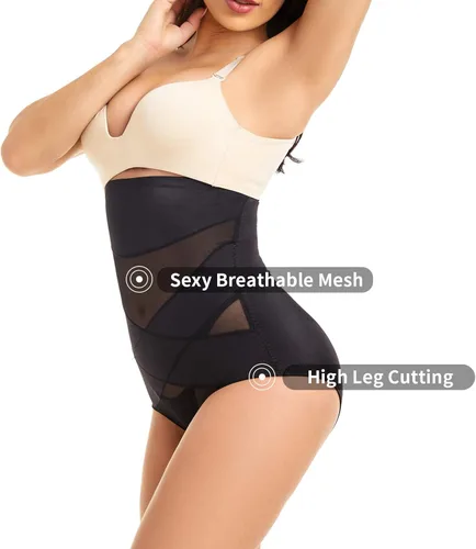 Vista 5 de COHTB Bragas moldeadoras para mujer con control de abdomen cintura alta moldeadoras ropa interior para levantamiento de glúteos calzoncillos