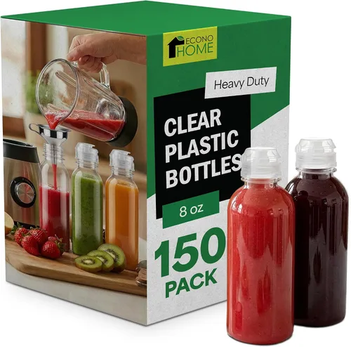 Vista 9 de EconoHome Paquete de 50 botellas cuadradas de jugo de 16 onzas, sin BPA