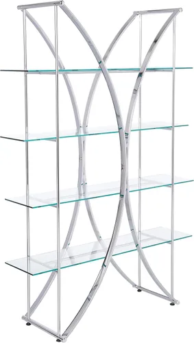 Vista 5 de Coaster Home Furnishings - Larson - Estantería de metal y vidrio con 4 estantes con detalles cromados - Contemporánea - Oficina en casa - 73