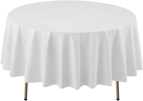 Vista 9 de Party Essentials Mantel redondo de plástico desechable de 84 pulgadas, 3 unidades, color negro