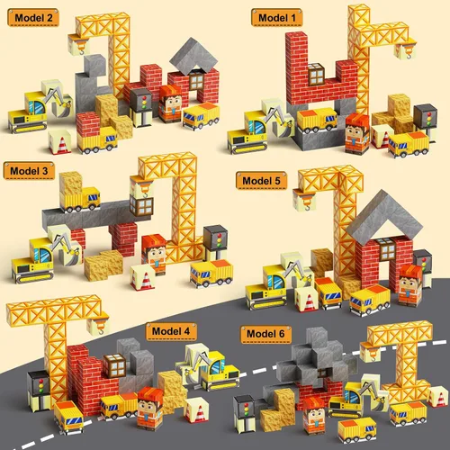 Vista 6 de Magnetic Engineering Travel STEM：49PCS Mini Blocks Kit for Ages 3-8