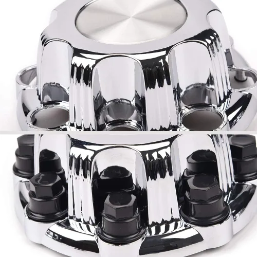Vista 3 de PIT66 Tapacubos centrales de rueda de 8 lengüetas, compatibles con Chevy Silverado GMC Sierra 1500/99-08 Silverado Sierra 2500/00-08 Suburban/ 02-06