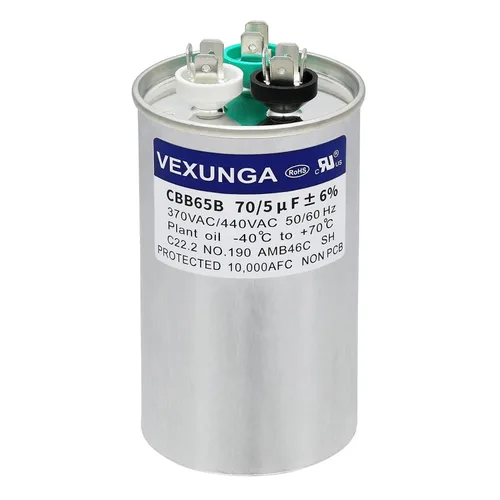 Vista 16 de VEXUNGA Capacitor Dual de Arranque Redondo A/C de 50/5 uF 50+5 MFD 370VAC o 440VAC CBB65 CBB65B Capacitores de Aire Acondicionado para Motor