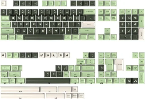 Vista 42 de Guffercty kred XDA Profile - Teclas negras minimalistas 75% Dye-sub PBT con teclas ISO para teclado mecánico MAC 60% 65% 75% 96% (muñeca negra)