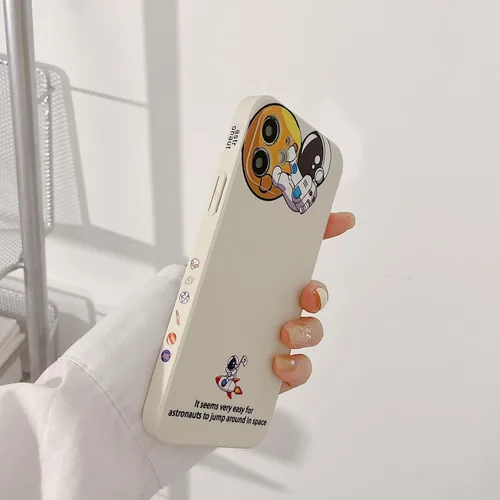 Vista 46 de Yonds Queen para iPhone 7 Plus / 8 Plus, linda funda con diseño de astronauta de dibujos animados, elegante parachoques de TPU suave, protectora