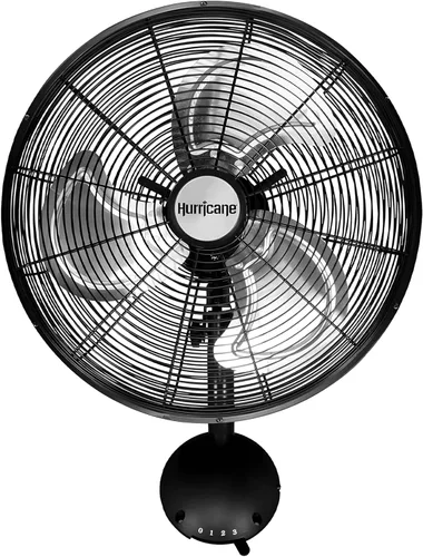 Vista 13 de Ventilador de pared de metal oscilante Hurricane Pro de alta velocidad con 3 velocidades, color negro, de 20 pulgadas - Unidad de enfriamiento