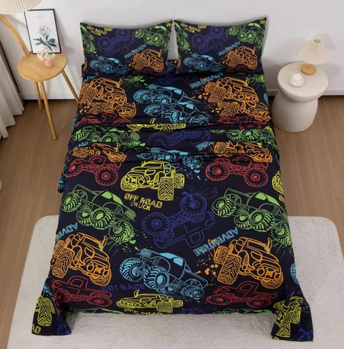 Vista 9 de Juego de sábanas de 3 piezas para niñas, tamaño individual, diseño de castillo y estrella arcoíris, unicornio, para niños y adolescentes, divertido