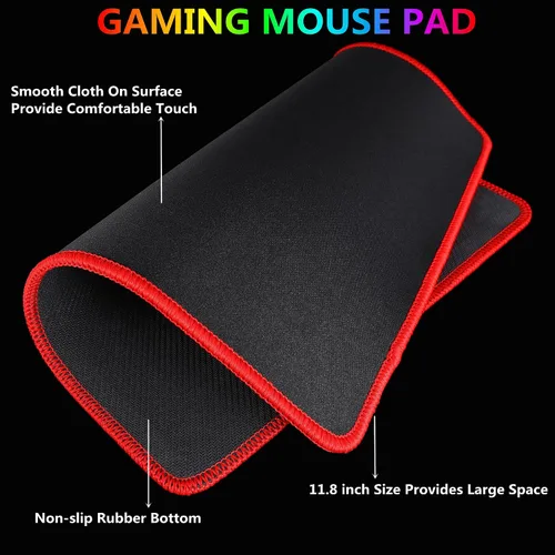 Vista 4 de RGB Gaming Keyboard and Colorful Mouse Combo,USB Wired LED Backlight Gaming Mouse and Keyboard for Laptop PC Computer Gaming and Work,Letter