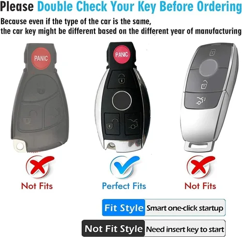 Vista 2 de Funda para llave Mercedes Benz con llavero, carcasa de protección completa de TPU suave compatible con LS CLK AMG ML C CL E S SL SLK G GLC GLE GLS M