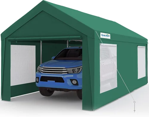 Vista 10 de Quictent Toldo de Cochera Resistente de 10x20 pies Carpa Galvanizada para Automóvil Refugio de Garaje al Aire Libre para Botes con Estructura
