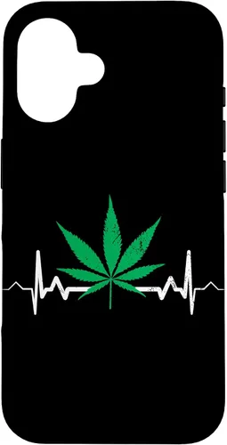 Vista 32 de Weed Heartbeat Pot Cannabis Leaf Marijuana 420 Stoner Gift Case for iPhone 17