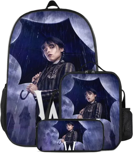 Vista 2 de Mochilas de moda conjunto mochila con lonchera bolsa de almuerzo estuche de lápices bolsa de lápices