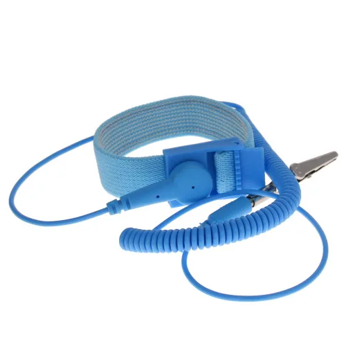 Vista 6 de Othmro Correa de muñeca ESD antiestática inalámbrica PV18, pulsera antiestática inalámbrica, correa de muñeca tejida flexible, banda de descarga